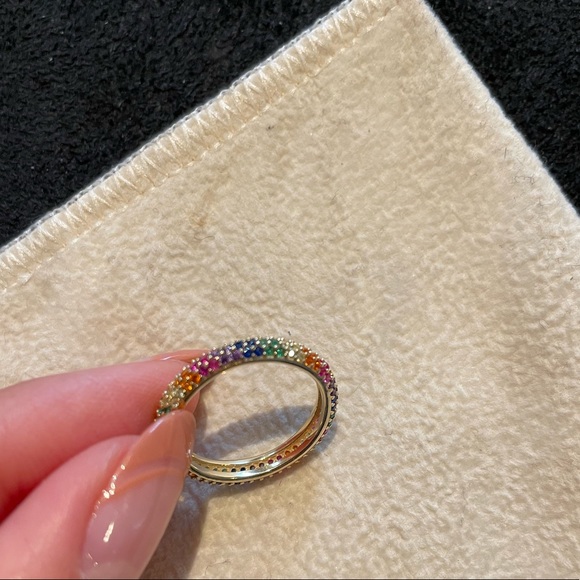 Multi colored pave ring - Picture 3 of 5